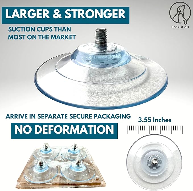 Cat Window Perch — Premium Cat Window Hammock with 4 Large Suction Cups & Soft Bubble Cushion; Strong Rustproof Metal Frame Window Bed Holding 40lbs; Easy Assembly Perch for Indoor Cats; White