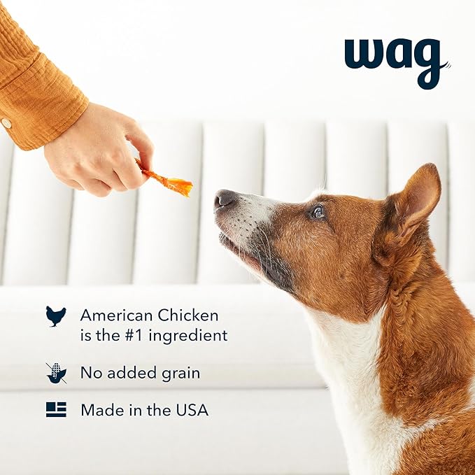 Amazon Brand - Wag Soft & Tender American Jerky Dog Treats -Chicken Recipe (24 oz)