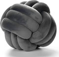 Knot Ball Pillows, Round Throw Pillow Cushion Home Decoration Soft Plush Pillow, Throw Knotted Ball Pillow Handmade Children Room Decoration Round Plush Toy Pillow (Dark Grey,8.5"/22cm)