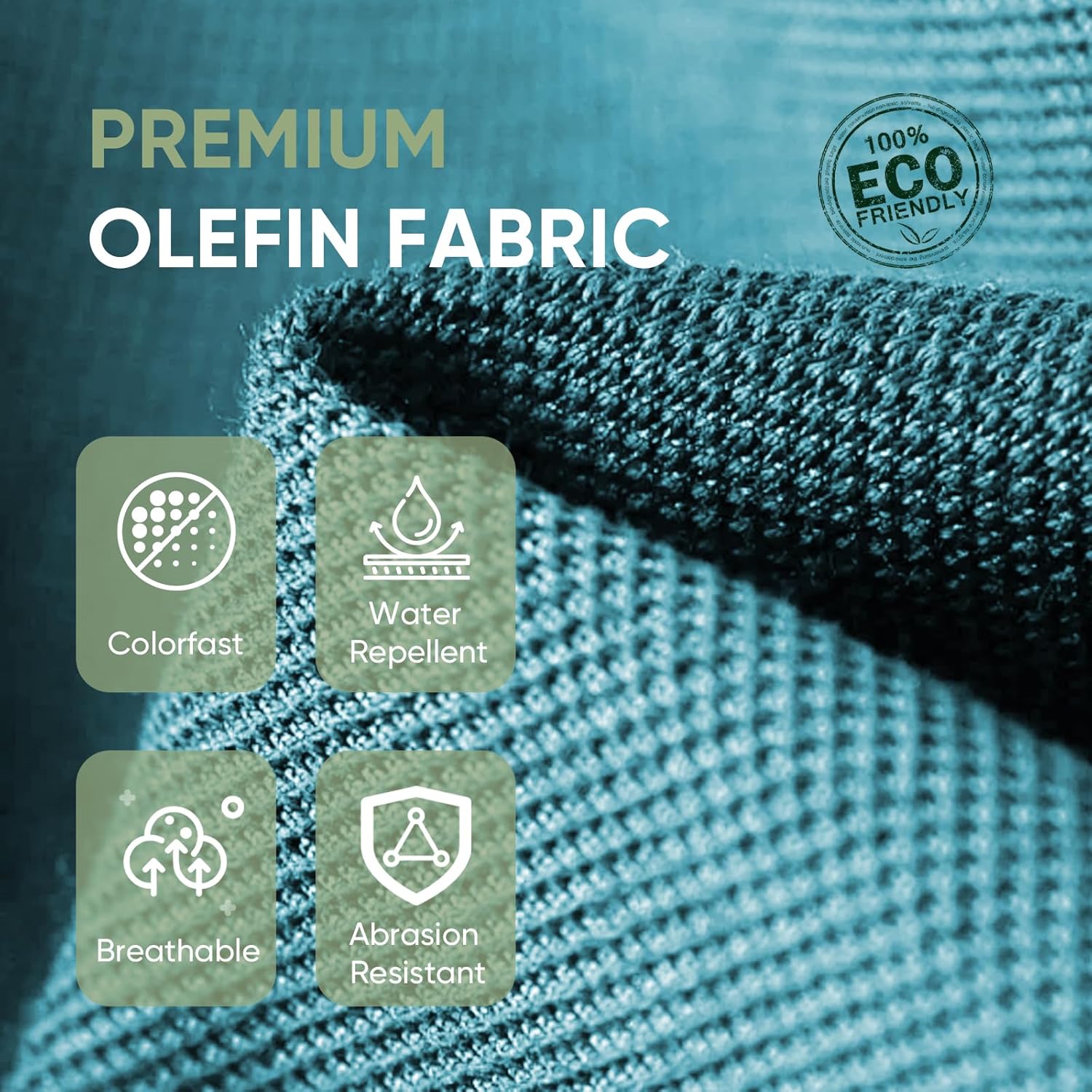 Outdoor Chair Cushion Set of 3, Waterproof Outdoor Seat Cushions 25x22 , Patio Chair Cushions for Outdoor Furniture, Couch Cushion Replacement, Include 3 Back & 3 Seat Cushions, Button/CyanBlue