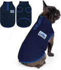 cyeollo Fleece Dog Sweater, Turtleneck Dog Sweatshirt Stretchy Pullover Fleece Vest Warm Winter Fall Clothes for Small Dogs Boy Pet Apparel, Navy Blue L