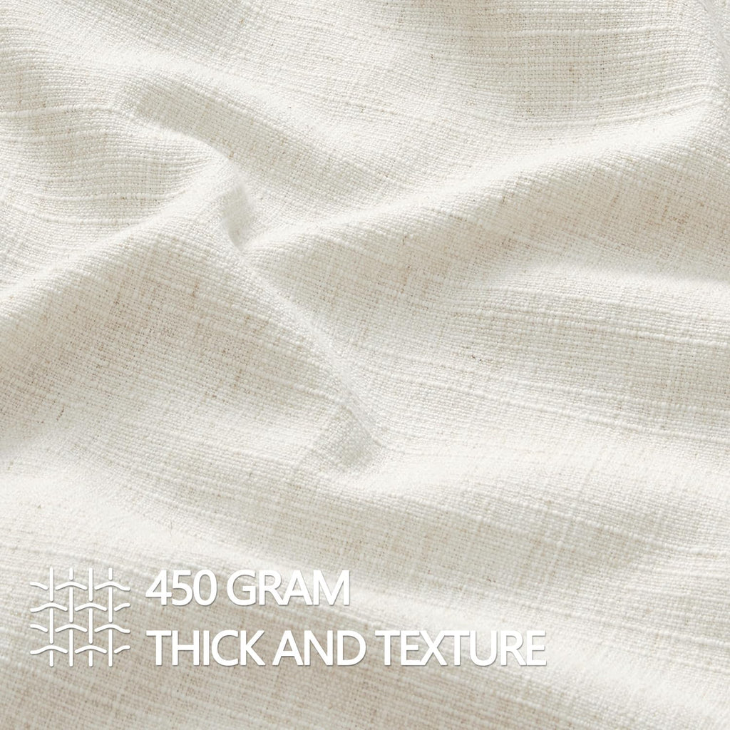 MIULEE Decorative Euro Sham Pillow Covers 24x24, 2 Pack Large Boho Farmhouse Neutral Throw Pillows for Bed, Thick Textured Modern Linen Cushion Cases Couch Sofa Living Room Home Decor, Cream White