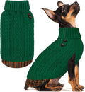 KYEESE Dog Sweater Soft Pullover Dog Sweaters for Small Dogs Male Stretchy Knitwear Cat Clothes Warm Turtleneck Small Dogs Sweater with Gingham Patchwork Thick Pet Coat for Fall Winter Cold Weather