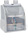 Sanmoncare Bird Carrier Backpack, Water Repellent Fabric Cockatiel Travel Bag with Stand, Lightweight and Portable Travel Cage for Parrot, Bird Travel Carrier