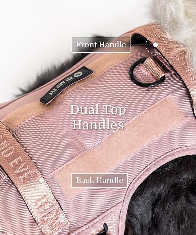 2025 New Edition, Fei & Eve MagEase Dog Harness - 3-Second Magnetic Buckles | 3-Point No-Pull Control | Heavy-Duty 900D Nylon | Dual Safety Handles | Breathable Mesh | Adjustable Fit | Small, Pink