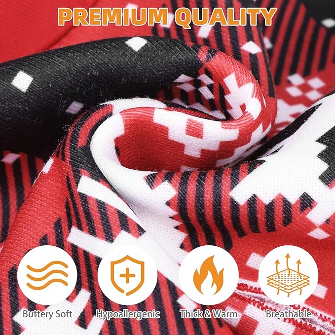 KOOLTAIL Christmas Dog Hoodie,Red Plaid Pet Clothes Sweater with Leash Hole&Pocket for Small Medium Large Dogs, Soft Winter Warm Dog Cold Weather Coat, Fleece Puppy Hooded Sweatshirt for Boys Girls,XL