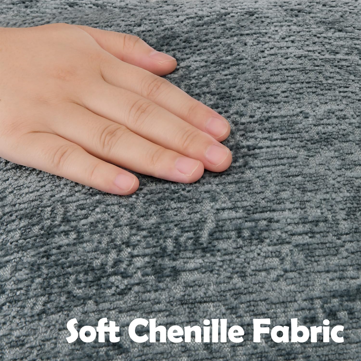 Pack of 2 Dusty Blue Decorative Throw Pillow Covers 20x20 Cozy Soft Chenille Boho Accent Vintage Farmhouse Square Couch Pillow Covers for Home Decor Bed Sofa Living Room