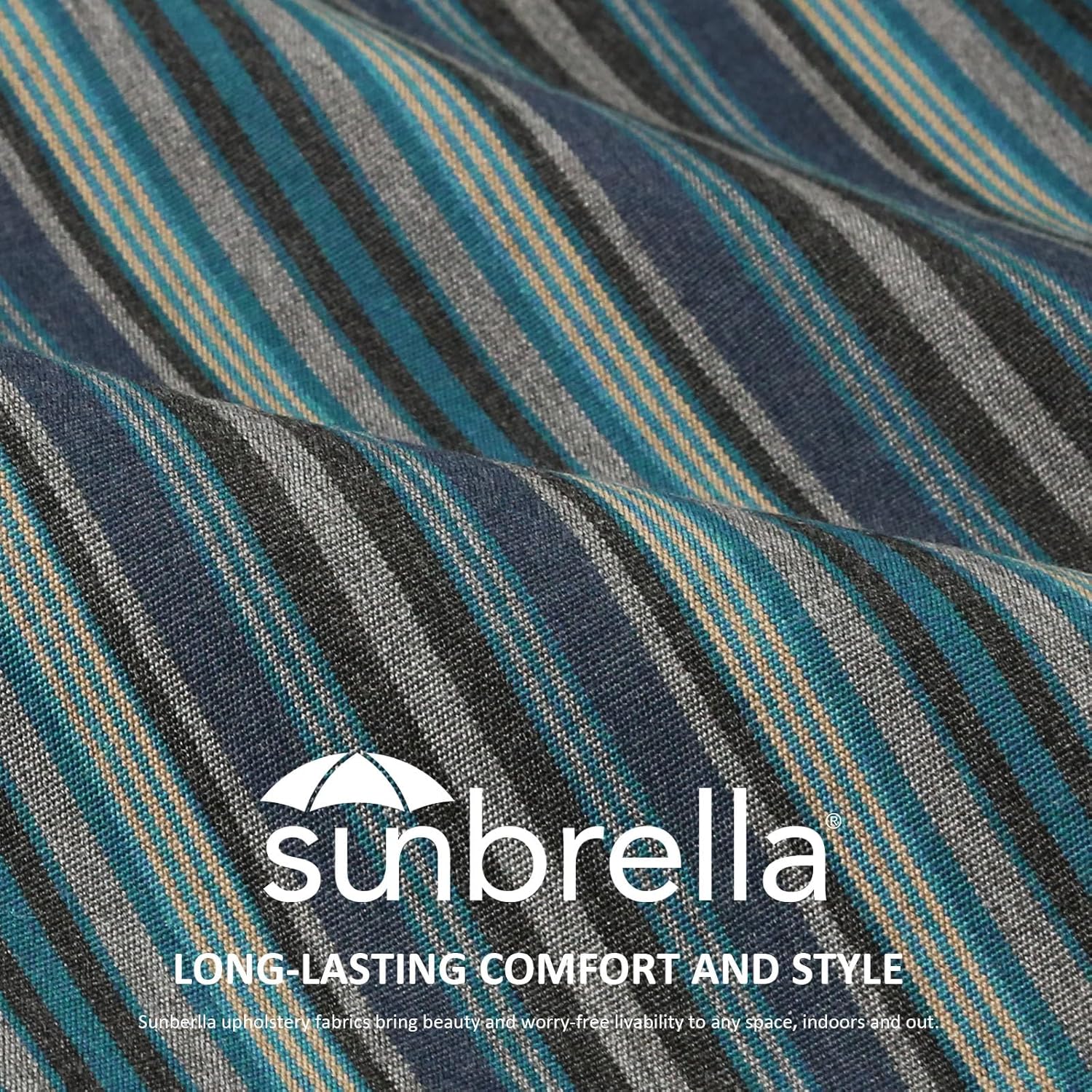 Sunbrella Outdoor Patio Chair Cushions Set, 24" x 24", Set of 2, Water-Repellent, Fade Resistant, Deep Seat Cushion for Backyard, Couch, Sofa and Patio Furniture, Troupe Dock