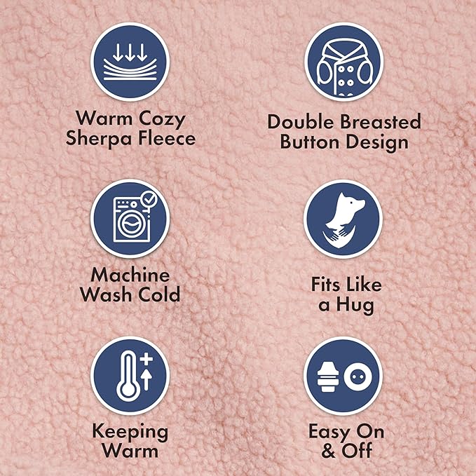 Spark Paws Teddy Dog Sweater, Sherpa Jacket Vest with Warm Fleece Lining, Winter Coat Suitable for Small Medium Large XL XXL Breeds - Pink - 4XL