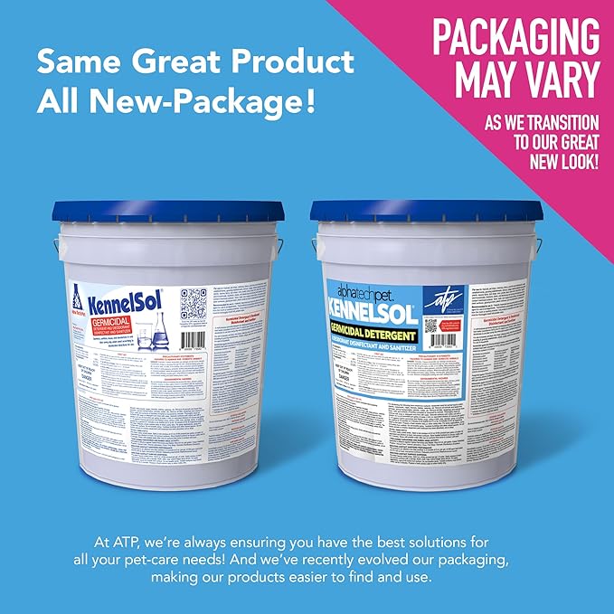 ATP KennelSol 1-Step Kennel Cleaner - 5 Gallons Liquid Disinfectant, Effective Against Bacteria and Viruses, Deodorizer Wintergreen Scent by Alpha Tech Pet