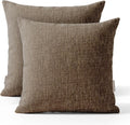 Haven & Glow Decorative Throw Pillow Cover – Square Cushion Case with Zipper | Modern Sofa, Couch & Bed Accent Pillow Covers for Living Room, Bedroom & Home Decor | 18 x 18 inches – Silver Brown – 2Pc