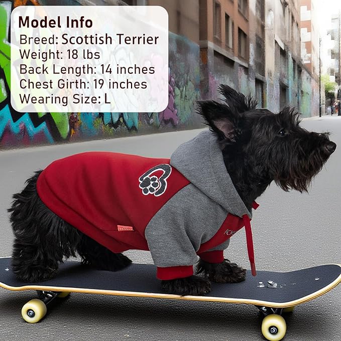 KYEESE Dog Hoodie Stretchy Pets Sweater with Leash Hole Warm Dog Clothes for Large Dogs Pets Coat for Cold Weather Comfort Dogs Winter Coat Pet Clothes with Drawstring Soft Pet Sweatshirt
