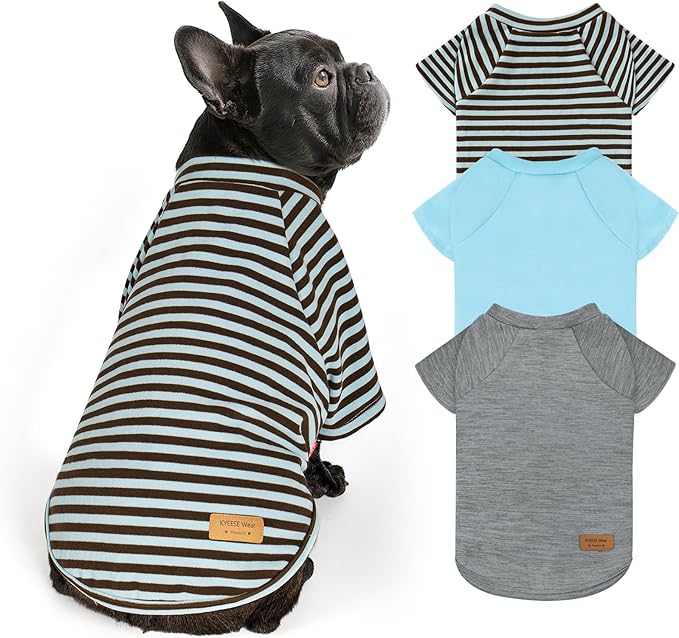 KYEESE 3Pack Dog Sweater Lightweight Dog Sweaters for Small Dogs Male Pet Fleece Sweater with Sleeves Stretchy Cat Sweaters Comfy Dogs Sweatshirt Soft Cat Clothes Pullover Pet Coat for Cold Weather