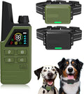 Dog Shock Collar 2 Dogs (5-120Lbs) - 4500FT Dog Training Collar with 3 Training Modes, Security Lock,IP67 Waterproof＆Rechargeable e-Collar with Remote for All Breeds (Green)