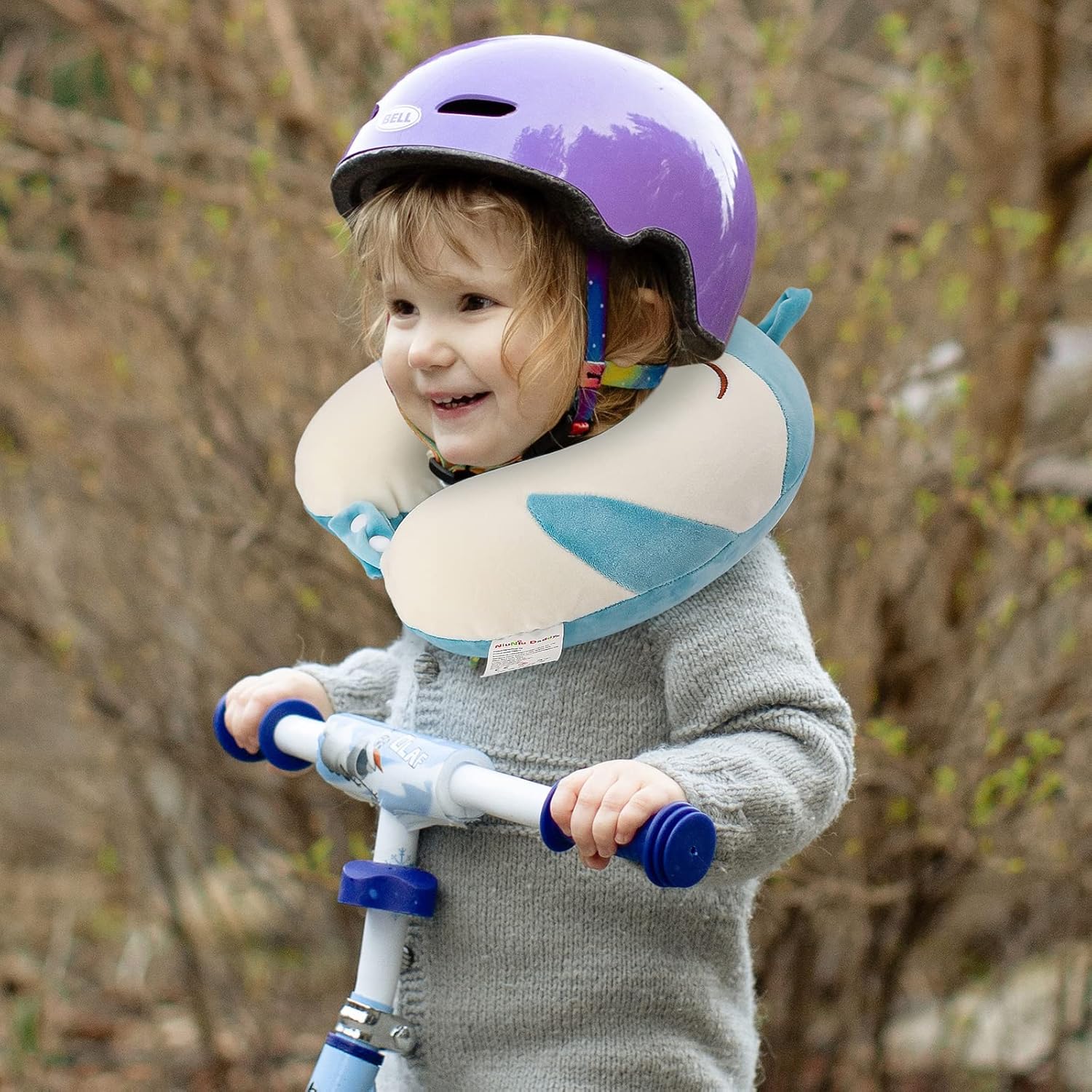 Niuniu Daddy Travel Neck Pillow - Pure Memory Foam Neck Support for Airplane, Car, Train Travel - Penguin Design for Kids 8+, Teens and Adults