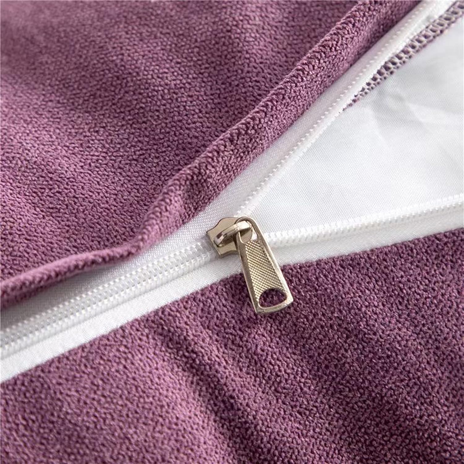 Triangular Reading Bedrest Pillow Bolster Cushion Headboard Backrest Wedge Pillow with Two Detachable Roll Pillows for Neck & Lumbar Support (Onion Purple, California King: 71x8x20 inches)