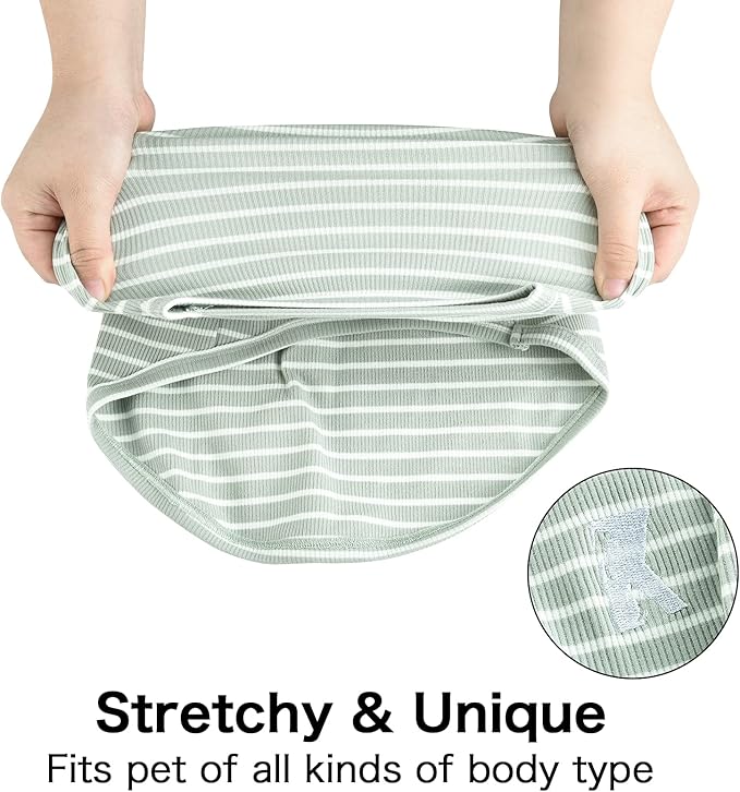 Koneseve Dog Shirt Vest Lightweight Stretchy Dog T-Shirts Soft Cool Sleeveless Stripe Vests Breathable Clothes for Puppy Kitty Cats Small Medium Large Dogs 2 Pack Pink + Green [ 6XL ]