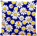 Decorative Square Throw Pillow Covers Daisies and Ladybugs Couch Sofa Bed Pillow Covers Cushion Cases 18x18 inch