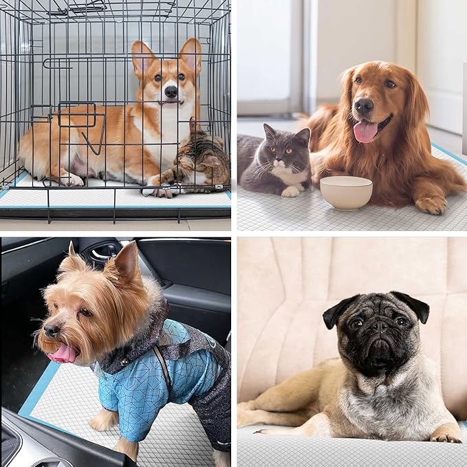 Boscute Thicken 6 Layers Heavy Absorbent XL 36"x24" Pet Training Dog Pee Pads, Extra Large Polymer Leak-Proof Quick Dry Puppy Pee Pads, Disposable Pee Pads for Dogs Cats Rabbit, 150 Counts