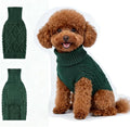 Small/Medium Dog Sweater, Warm Comfy Stretch Dog Winter Coat w/Sleeves & High Neck, Premium Dog Clothes for Schnauzer-Best for Holidays, Daily Walks M Green