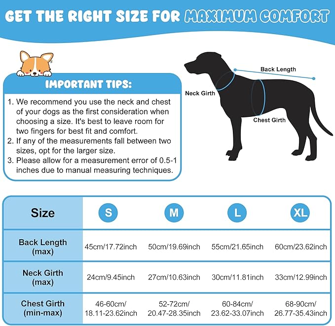 Dog Raincoat, Waterproof Dog Coat with Reflective Straps, Leash Hole & Polar Fleece Lining, Winter Snow Rain Coat for Small, Medium & Large Dogs, Warm, Windproof Vest Jackets