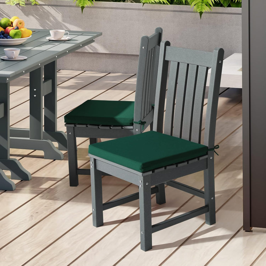 WestinTrends Solace Outdoor Patio Kitchen Dining Chair Square Seat Cushions Set of 4, 20 x 20, Green