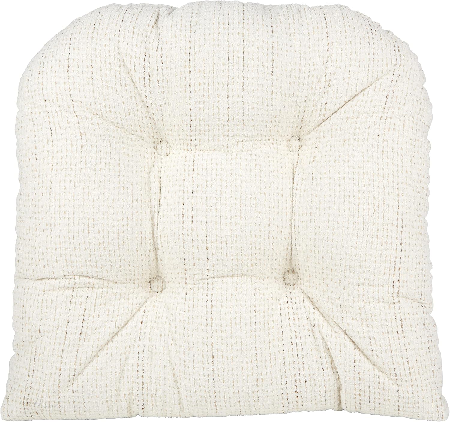 Klear Vu Omega Non-Slip Rocking Chair Cushion Set, Assembled in USA, Thick Padding & Tufted Design, Includes Seat Pad & Back Pillow with Ties, 17x17 Inches, 2-Piece Set, Tyson Birch