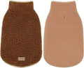 cyeollo Reversible Dog Coat Thick Turtleneck Fleece Furry Clothes Doggie Jacket for Cold Weather Winter Warm Dog Coats for Small Dogs Apparel Brown, S