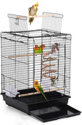Yaheetech Open Play Top Travel Bird Cage for Conure Sun Parakeet Green Cheek Conure Lovebird Budgie Finch Canary, Small-Size Travel Portable