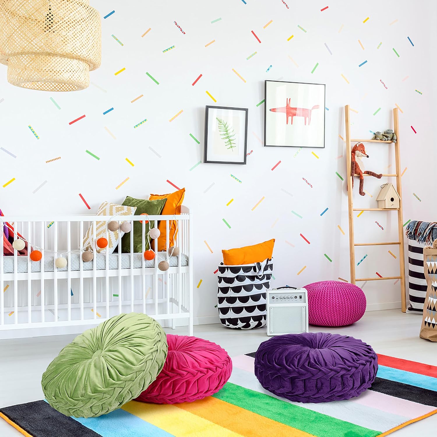 Yerliker 6 Pcs Floor Pillow Cushions 15inch Round Velvet Throw Pillows Colorful Flexible Cushions Alternative Pillows for Couch Chair Living Room Bedroom Home Office Decor(Halloween Color)