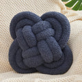 Xiashrk Knot Pillow Ball, 12" Soft Decorative Throw Pillows for Couch Bed, Navy Blue Knotted Plush Throw Pillow Handmade Square Cushion Home Couch Decor Pillows for Living Room