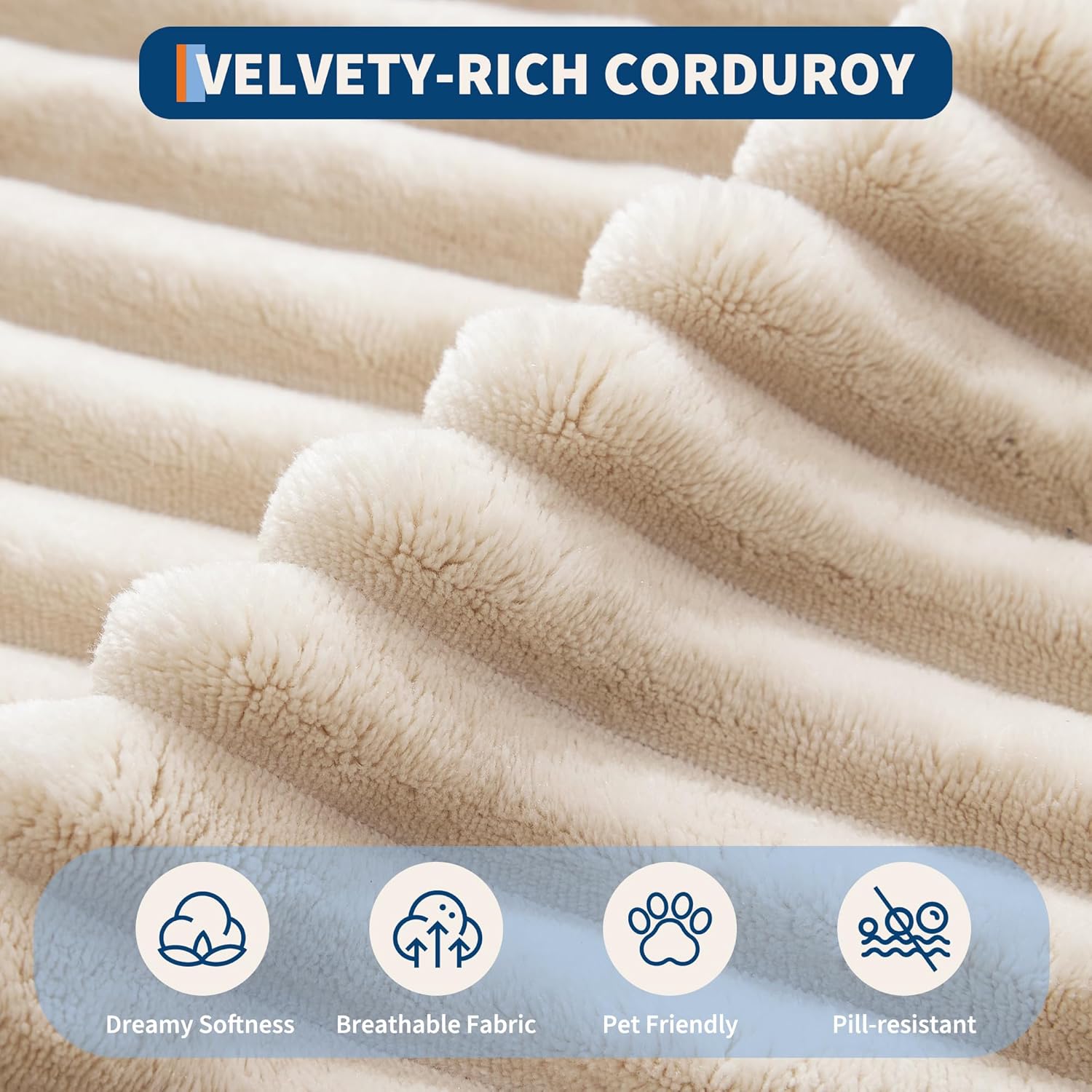 61" Oversized Chaise Lounge Chair Indoor, Boneless Couch Cloud Fluffy Chaise Lounges Corduroy Upholstered Sofa Bed w/Throw Pillows for Living Room Home Camel