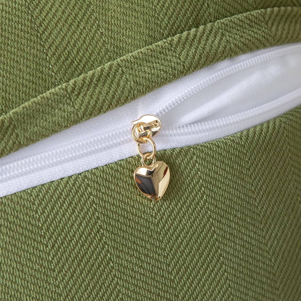 Set of 2 Decorative Fringe Throw Pillow Covers Chenille Pillow Covers Elegant Design Pillowcase Soft Tassels Cushion Cover for Couch Bed Home Decor,20×20 Inch,Olive Green