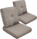 Outdoor Chair Cushions Set of 2, Waterproof Outdoor Seat Cushion 25x22, Patio Cushions for Outdoor Furniture, Replacement Couch Cushion, Include 2 Back & 2 Seat Cushions, Button/Grey