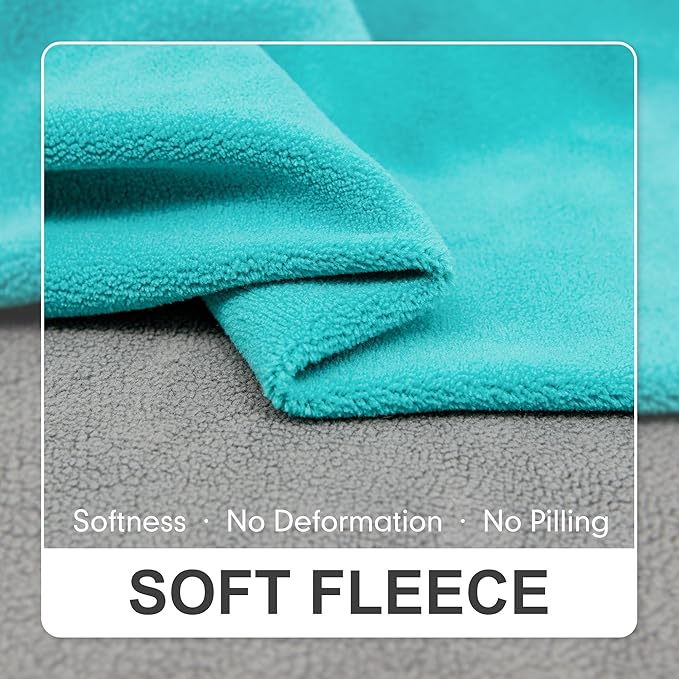 cyeollo 2 Pack Dog Sweatshirts Fleece Jacket with Reflective Stripe Pullover Stretchy Doggie Sweater Soft Pet Clothes Lightweight Dog Sweaters for Small Dogs Turquoise & Grey