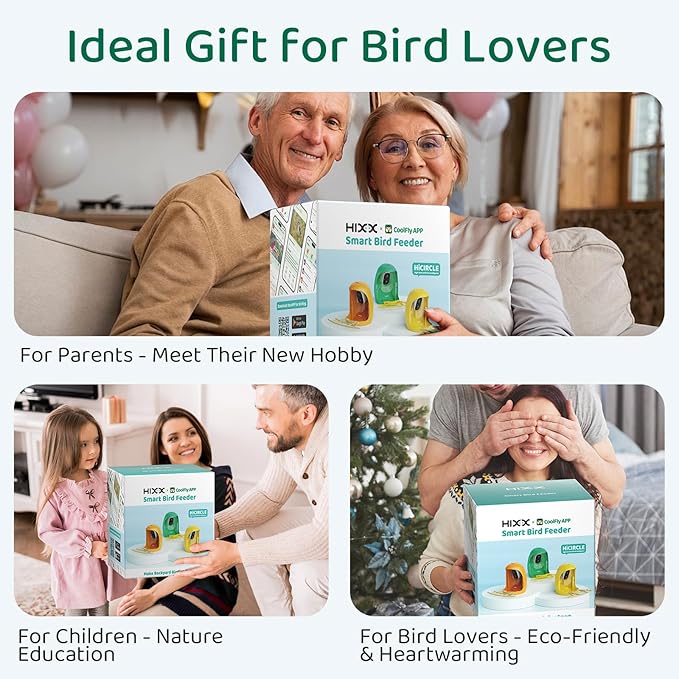 HIXX Smart Bird Feeder with Camera, AI Identify Birds & Auto Capture, 2K HD Live Camera Birdwatching with Color Night Vision for Bird Lovers Gifts (Deep Blue)