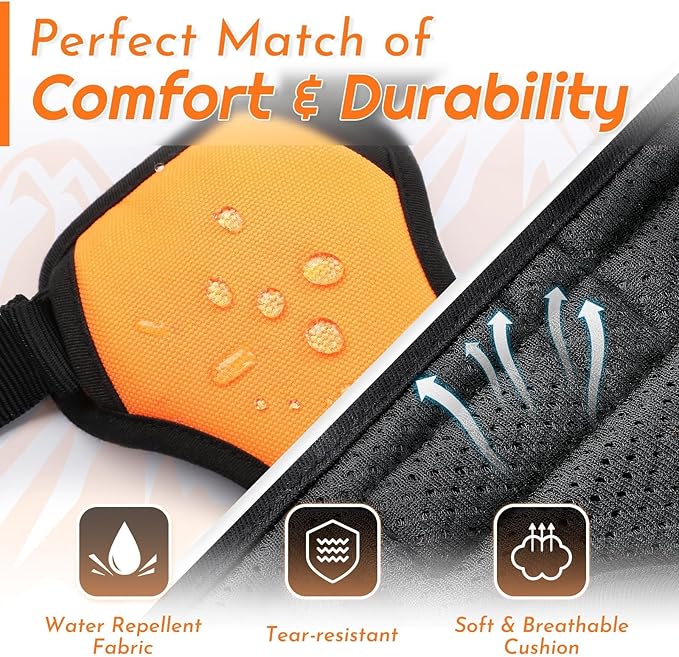 Eagloo Dog Harness Small Sized Dog, No Pull Service Vest with Reflective Strips and Control Handle, Adjustable and Comfortable for Walking, No Choke Pet Harness with 2 Metal Rings, Orange, S