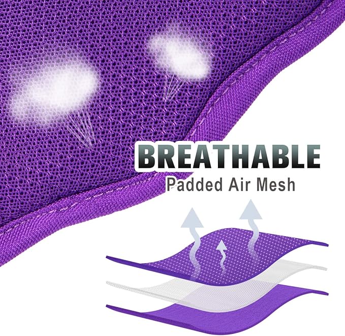 BARKBAY No Pull Dog Harness Large Reflective Dog Harness with Front Clip and Easy Control Handle for Walking Training Running with ID tag Pocket(Purple,XS)