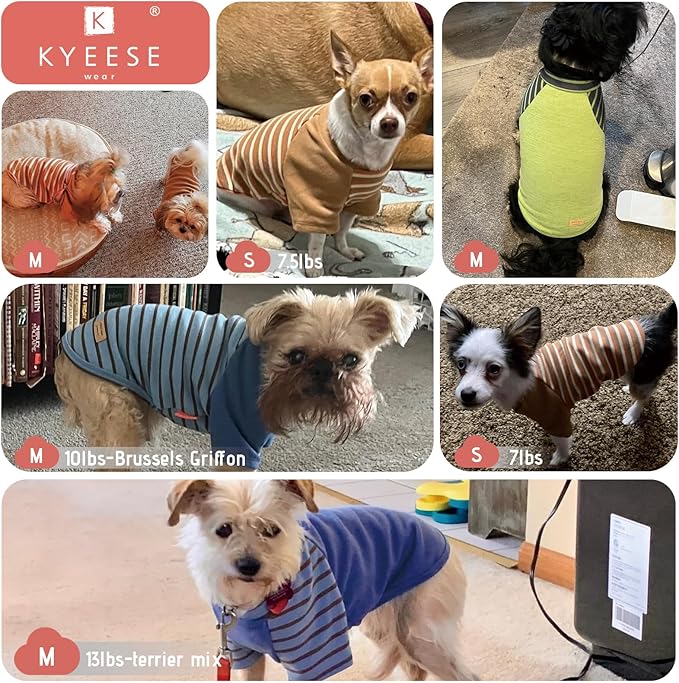 KYEESE 3Pack Dog Sweater Pet Coat with Sleeves Soft Dogs Sweatshirt Stretchy Dog Sweaters for Small Dogs Girl Comfy Cat Clothes Pullover Puppy Fleece Sweater Lightweight Cat Sweaters for Cold Weather