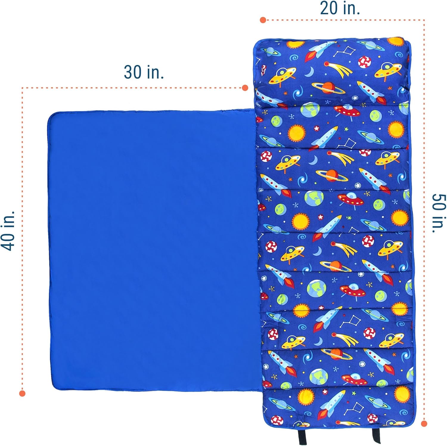 Wildkin Kids Microfiber Nap Mat – Soft Sleep Mat with Pillow, Ideal for School & Travel - Out of This World