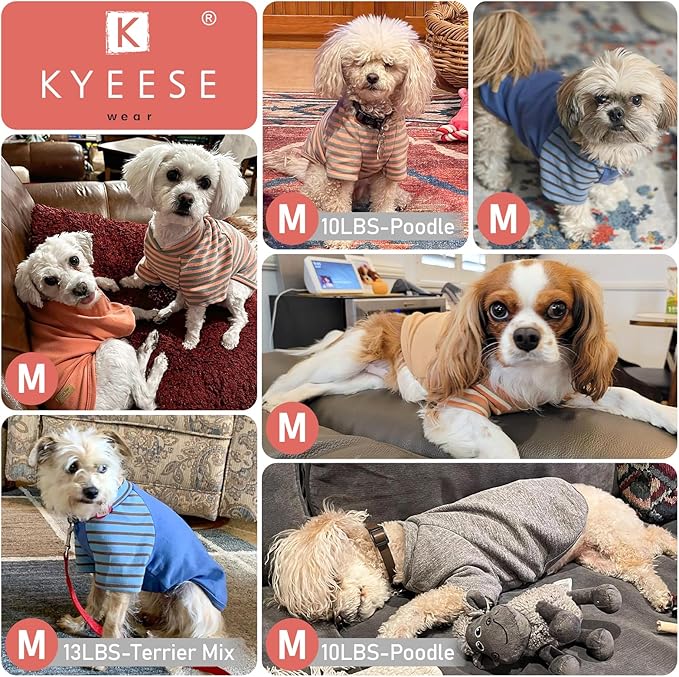 KYEESE 3Pack Dog Sweater Cat Sweaters with Sleeves Stretchy Cat Clothes Comfy Pet Fleece Sweater Soft Pet Coat Lightweight Dogs Sweatshirt Pullover Dog Sweaters for Small Dogs Girl for Cold Weather
