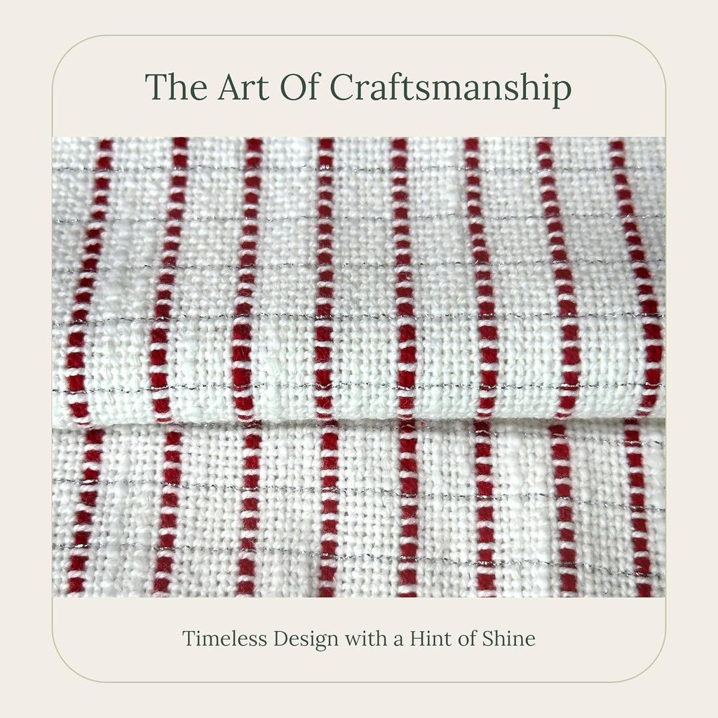 SanVia Fireside Premium Cotton Throw Pillow Covers, 20 x 20 Inches, Luxury Holiday Themed Handwoven Couch Pillow Covers, Hidden Zipper, Elegant Home Décor, Insert Not Included