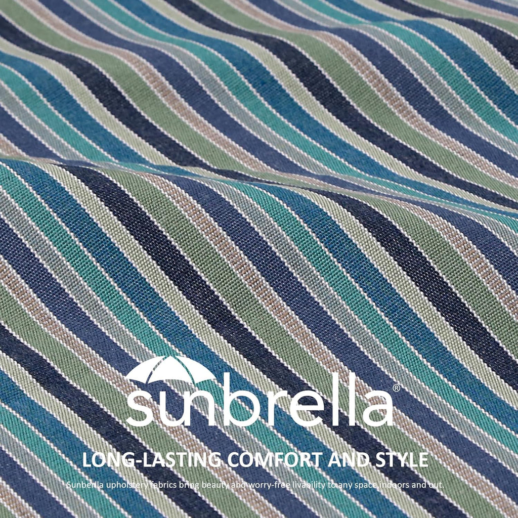 Sunbrella Outdoor Patio Chair Cushions Set, 24" x 24", Set of 2, Water-Repellent, Fade Resistant, Deep Seat Cushion for Backyard, Couch, Sofa and Patio Furniture, Swell Turquoise