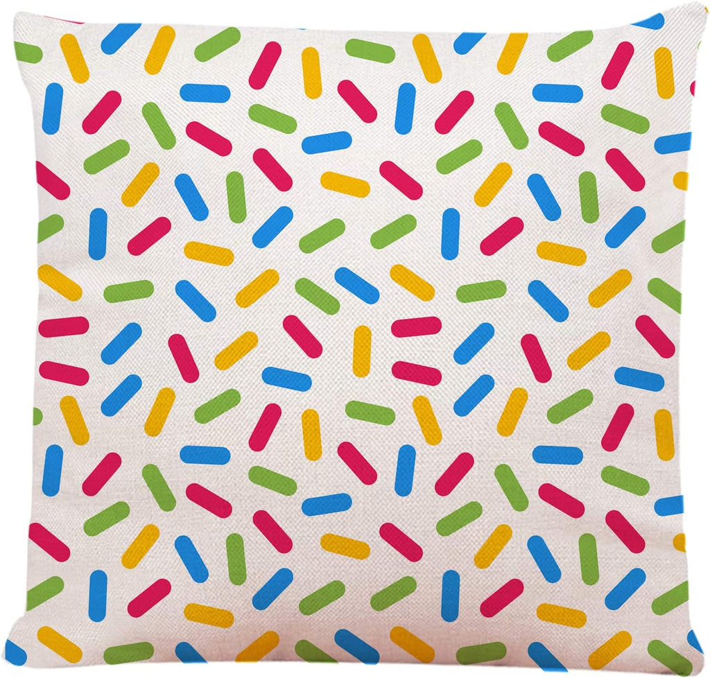Decorative Square Throw Pillow Covers Colorful Confetti Sprinkles Novelty Couch Sofa Bed Pillow Covers Cushion Cases 18x18 inch