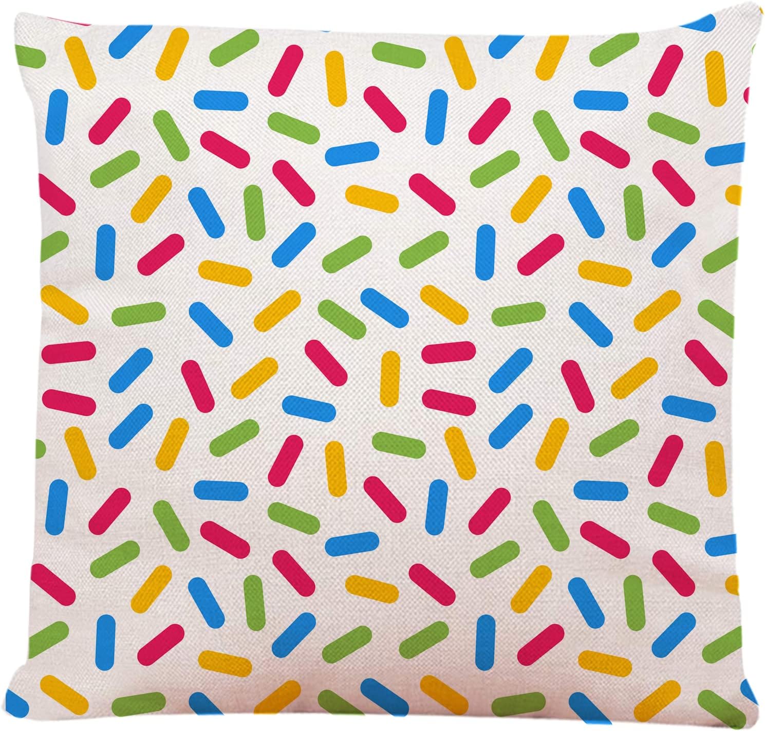 Decorative Square Throw Pillow Covers Colorful Confetti Sprinkles Novelty Couch Sofa Bed Pillow Covers Cushion Cases 18x18 inch