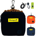 Dog Treat Pouch for Pet Walking and Training with Clicker Poop Bags Small Fanny Zipper Pack Holder for Puppy Snack Dispenser Kit for Leash and Outdoor Use (Black)