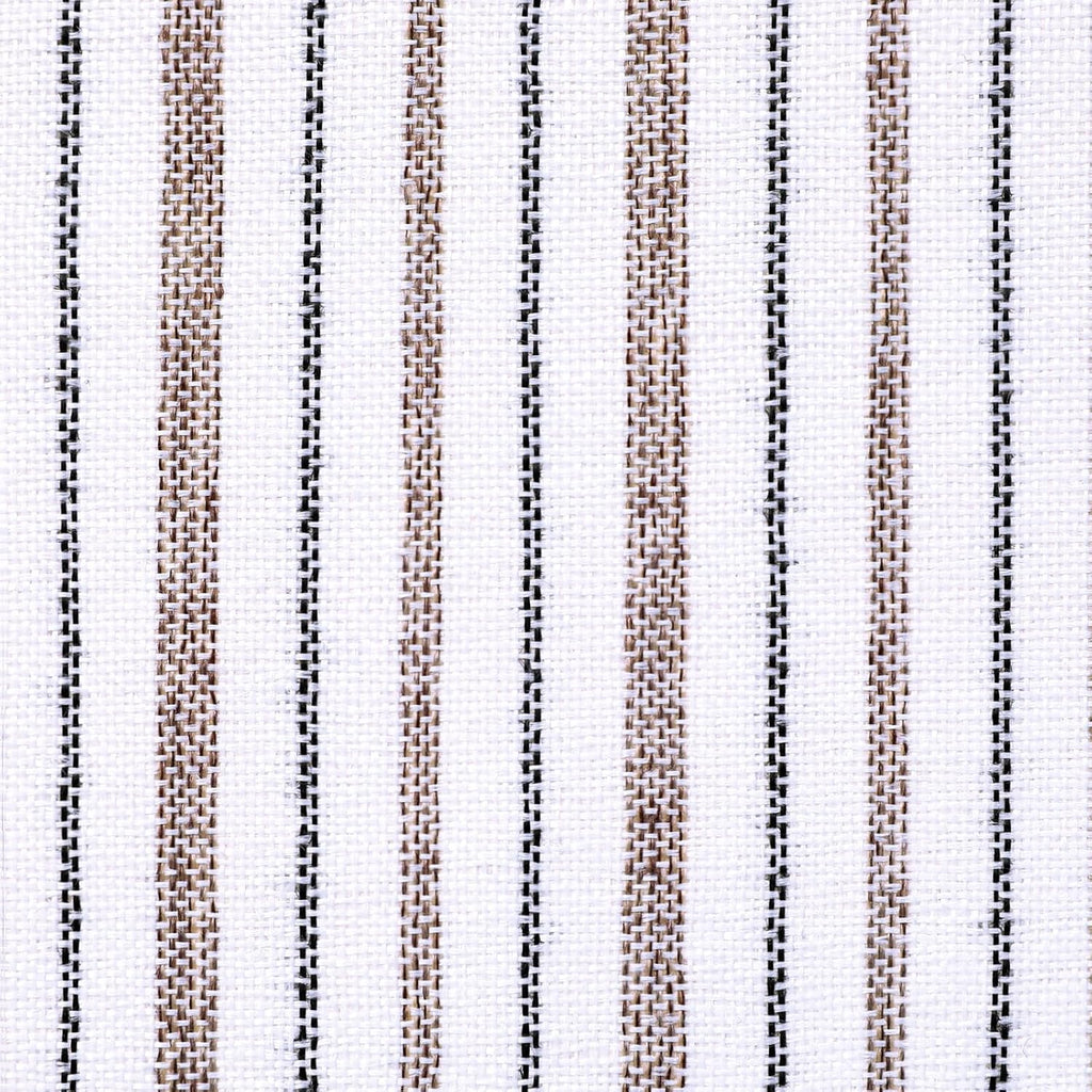 AAAAAcessories D-Shaped Chair Cushions, 2" Thick Dining Chair Pads with Ties and Removable, Machine-Washable Cover, 17" x 16", Set of 6, Pinstripe Brown