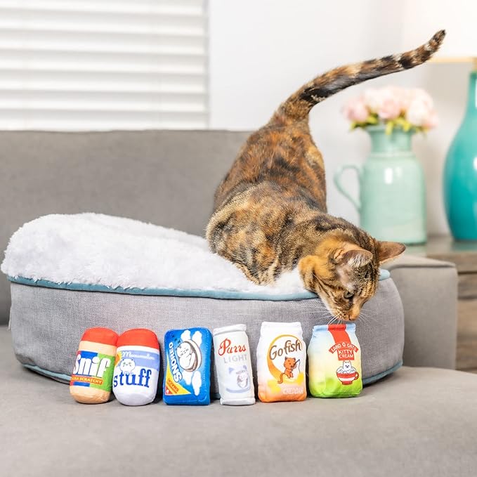 Huxley & Kent Plush Cat Toy | Meowmellow Stuff | Snack Attack Strong Catnip Filled Cat Toy | Plush Interactive Kitten and Cat Toy with Catnip and Crinkle | Kittybelles