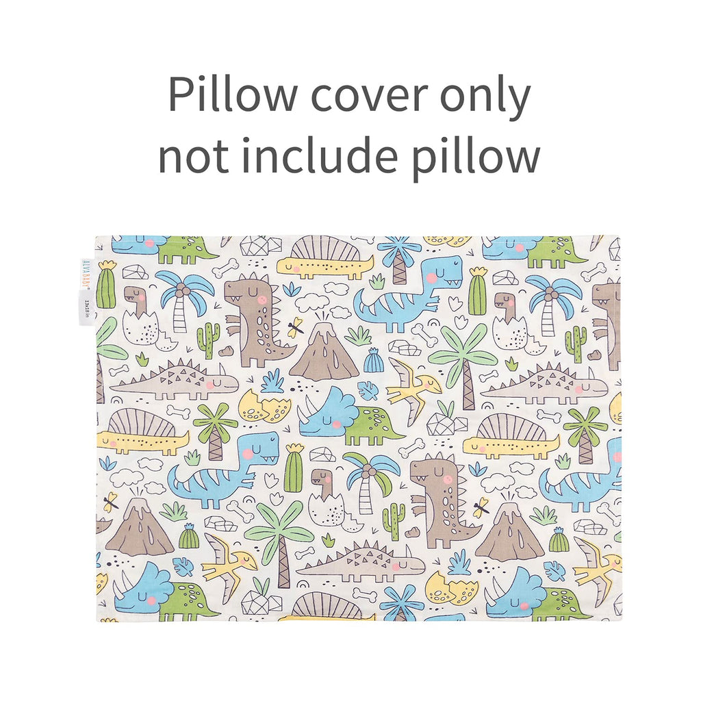 ALVABABY Toddler Pillowcases 2 Pack Organic Cotton Kids Pillow Cover Fit 13"x 18" or 12"x18" Envelope for Girl Boy Sleepy Travel