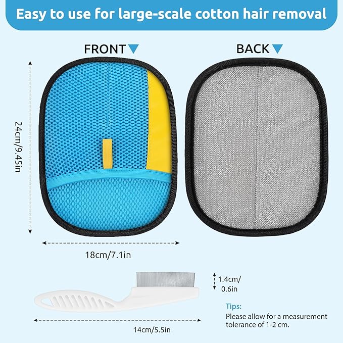 SAWMONG Pet Hair Removal Glove, 2Pcs Cat & Dog Reusable Pet Hair Remover Gloves 2025 New Upgrade, Grooming Pet Hair Remover Tool for Couch, Car, Furniture, Carpet